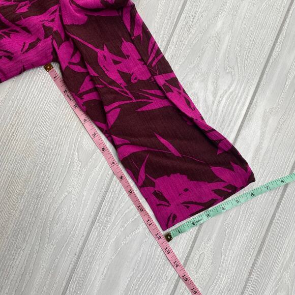 Soft Surroundings Purple Tropical Oceo Gauze Tunic & Wide Leg Pants Size Medium - Picture 5 of 16